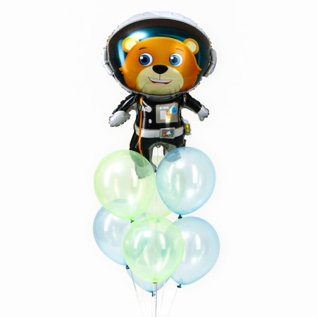 A set of balls "Bear in space", latex, foil, 9 pcs.-4