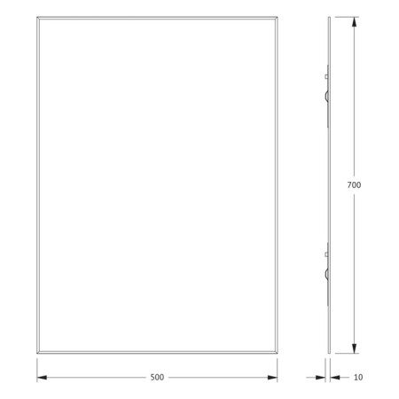 EvoForm mirror, with fatset, 5 mm, 50x70 cm-1