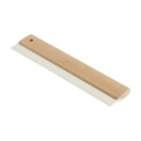 Rubber tundra spatula, white, with a wooden handle, 300 mm