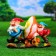 Garden figure "Two dwarves with fly agaric" 35x20x24cm