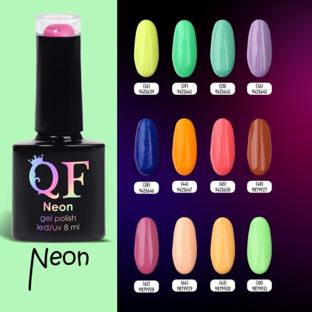 Neon nail polish gel, 3 phase, 8 ml, LED/UV, Salad color (18)-5