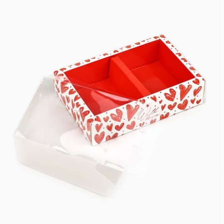 Folding box with a plastic lid "With Love", 16.5 x 11 x 4 cm-3