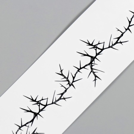 Tattoo on the body Black "Bracelet. Spikes" 20x3 cm-2