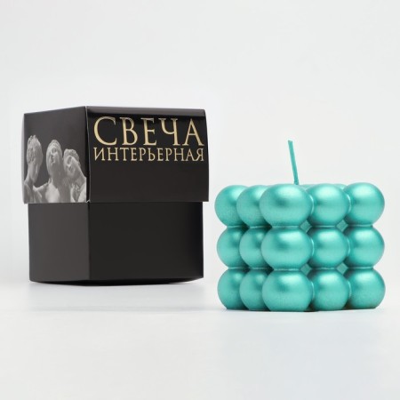 Figure candle "Babble" Big Cube, 5x5x5 cm, Tiffany, in the box-3