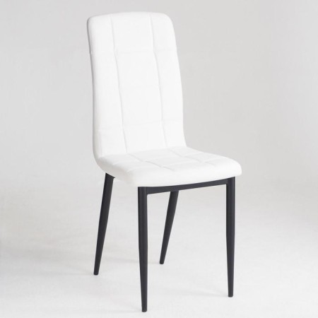 Chair "Quadro", black metal/aero white