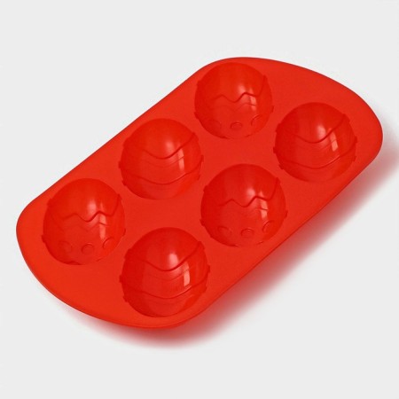 The form for baking the share "Easter. Easter eggs ”, silicone, 32.5 × 19.5 cm, 6 cells (9.7 × 6.8 cm), red color-3