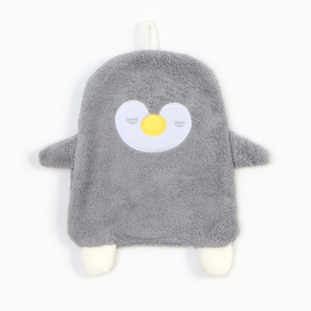 Lovelife hand towel "Penguin", col. Gray, 25x21 cm, 100% PE, microfiber 280 g/m2-1
