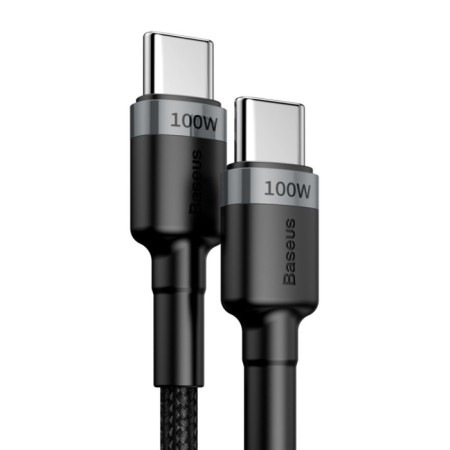 Cable Baseus, Type-C-Type-C, 5A, 100W, 2 m, gray+black-3