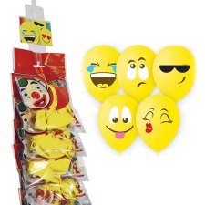 Latex ball 12 “Emotions. Smile”, 1-way, pastel, set 5 pcs., Yellow color