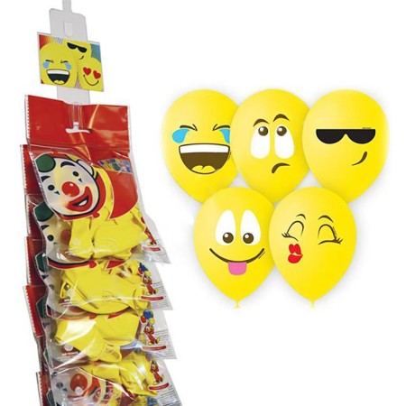 Latex ball 12 “Emotions. Smile”, 1-way, pastel, set 5 pcs., Yellow color