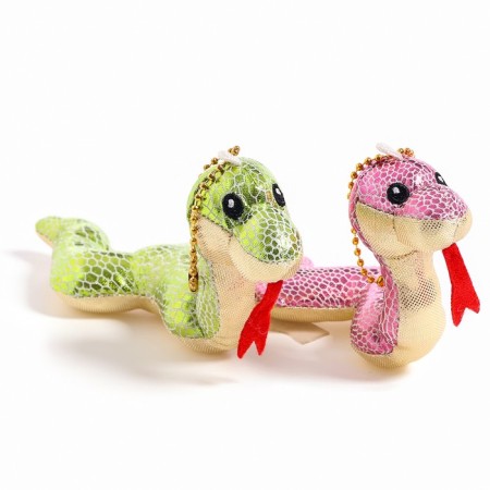 Soft toy "Snake", with a golden animal, on a suspension, 7 cm, color mix-5
