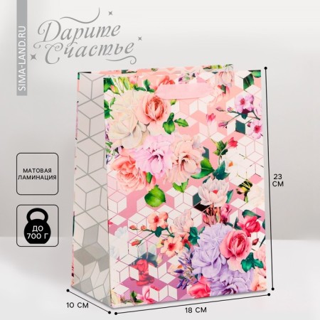 Gift laminated vertical package, packaging, “This is your day!”, 18 x 23 x 8 cm, handle mix