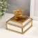 Polystone box, Golden Bird mirror 10.5x10.5x10 cm