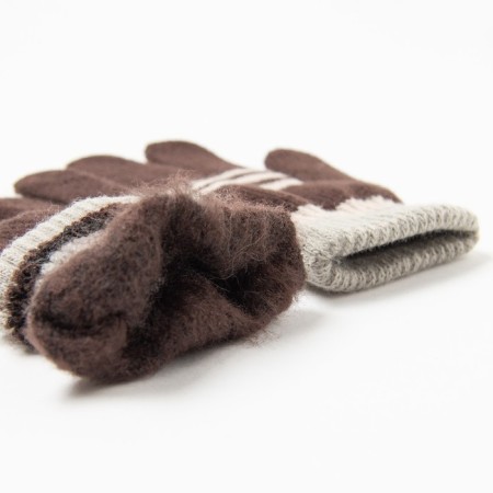 Baby gloves, brown color, size 14-2