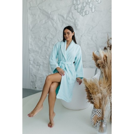 Frequency bathrobe, size 48, blue color-1