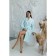 Frequency bathrobe, size 48, blue color