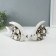 Souvenir ceramics "Two fish - bubbles" White with silver set 2 pcs 4.8x22x12 4.8x17.5x13 cm 10323