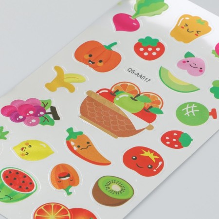 Plastic sticker "Flowers/vegetables and fruits" mix 9.5x17.5 cm-2