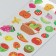 Plastic sticker "Flowers/vegetables and fruits" mix 9.5x17.5 cm