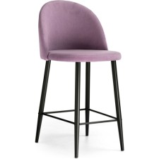 Metal amisore stool/velor, black/pink 48x53x95 cm