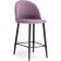 Metal amisore stool/velor, black/pink 48x53x95 cm