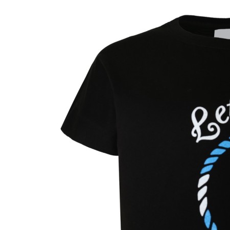 Set a home female print Let`s Sail (T -shirt/shorts), black color, size 44-8