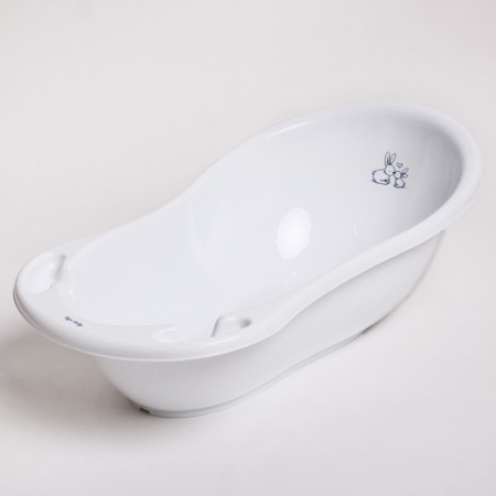 Bath children's "rabbits" with a drain, 86 cm, white color