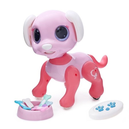 Robot dog “Peteum” WoW TOYS, on the control panel, interactive: sound, light, dancing, on the battery, pink-4