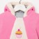 Complex for children with ears, color pink/print, height 56-62 cm (18)
