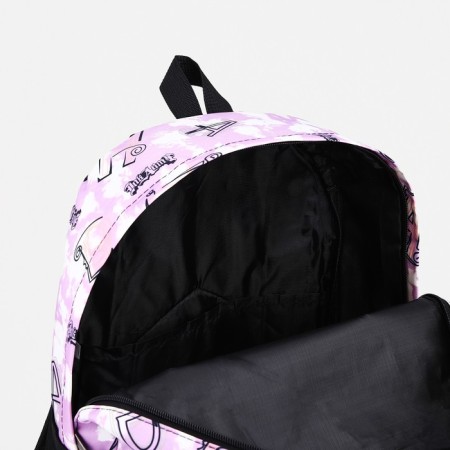 School backpack from textiles on lightning, 3 pockets, purple color-5
