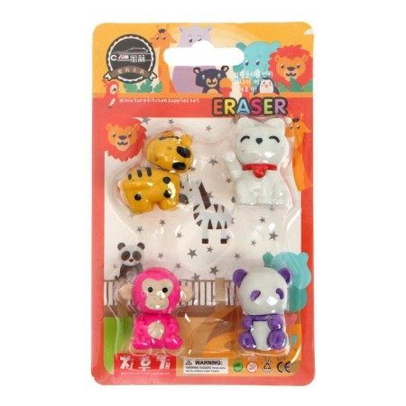 Set of curly erasers "animals", 4 pieces, mix-3