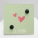 Set of icons (2 pcs.) “Frogs”, green color in black metal