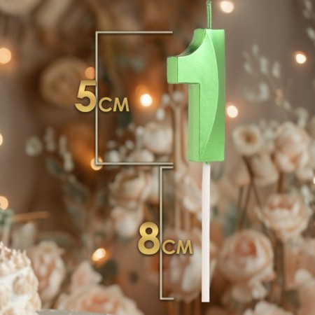 Candle in the cake on the skewer "Fine", the number "1", the emerald, 5 cm-1