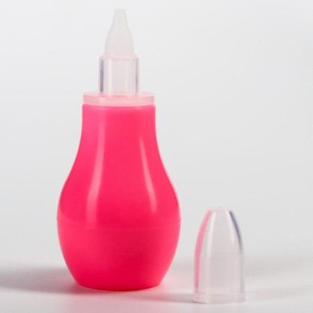 Children's nasal aspirator, with a cap, pink color-4