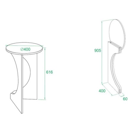Coffee table, 400 × 400 × 616 mm, white color-2