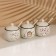 A set of ceramic cans for spices on a hedgehog metal stand, 200 ml, 3 pcs, white color