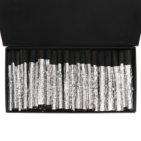 Natural coal 25pcs+25pc+18pc+15pcs, length-7-8 cm, in a cardboard box, black-2