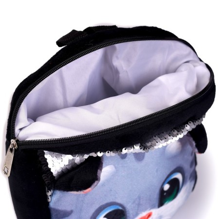 Plush Baby backpack for the girl "Kotik", 26 × 24 cm, for the new year-4
