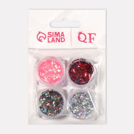 Sparkles for decor, large/small, set 4 jars, multi -colored-5