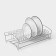 Dishes for dishes with a pallet 39 × 25 × 12 cm, color chromium