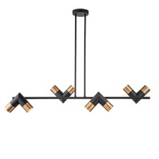 Suspended Indigo lamp, 11036/8r Black. 8x35W, GU10, 1020x255x540/1140 mm, black/bronze color