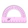 Drawing set 4 objects (ruler 15 cm, square 30 °/ 60 °, 10 cm; square 45 °/ 45 °, 8 cm; transporter 180 °, 9 cm), transparent pink