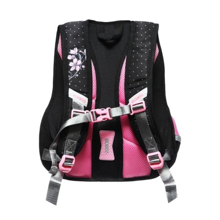 School backpack 40 x 33 x 15 cm, ergonomic back, Across 548, black/pink ACR23-548-3-4