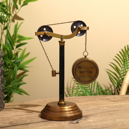 Table clock 32x21 cm, (diameter of 8 cm hours), brass-3