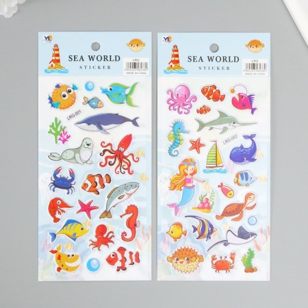 Sticker Plastic "Sea inhabitants" MIX 22x10 cm-3