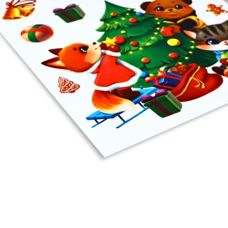 Vinyl stickers on the windows "Happiness in the New Year", reusable, 20 x 34.5 cm, New Year-1