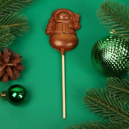 New Year. Figure made of milk chocolate "Snow Baba", on a stick, 20 g ± 5 %-1