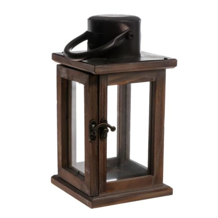 Climber Wood for 1 candle "Lantern" brown 23x11.5x11.5 cm-4