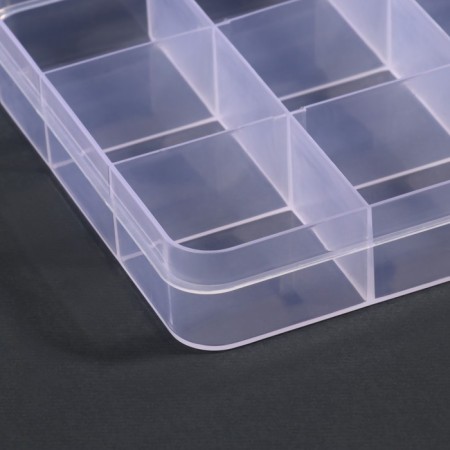Organizer for decor, 15 cells, 17.4 × 10 × 2.2 cm, the color is transparent-3