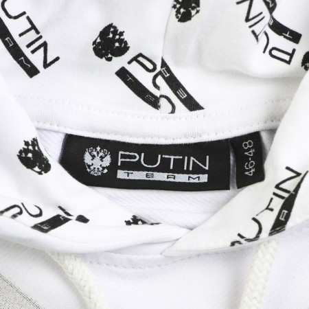 Putin Team Sweatshirt, Emblem, White, Size 50-52-4